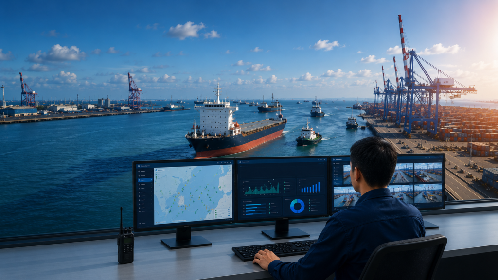 efisiensi operasional pelabuhan dengan sistem monitoring